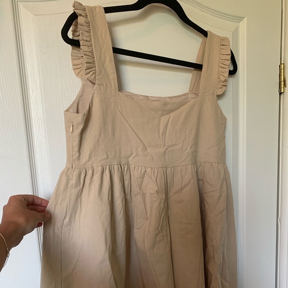 CREAM LINEN DRESS  / SUMMER DRESS - Picture 5 of 5